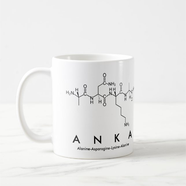 Taza De Café Anka peptide name mug (Izquierda)