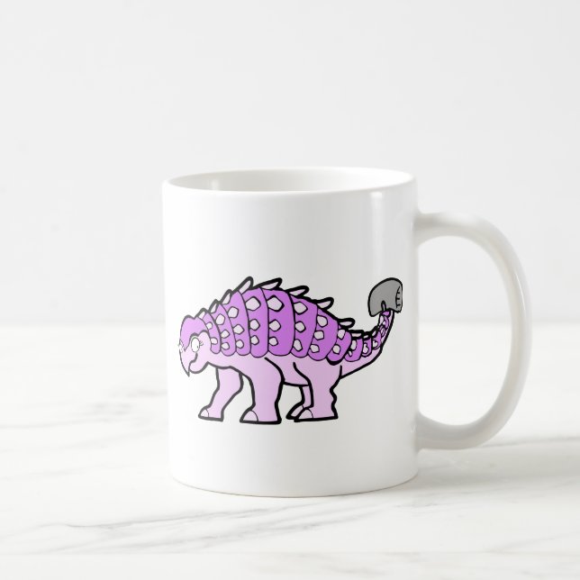 Taza De Café Ankylosaurus rosado del chica (Derecha)