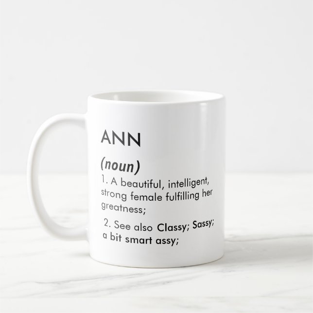 Taza De Café Ann name, Editable name, Custom name (Izquierda)