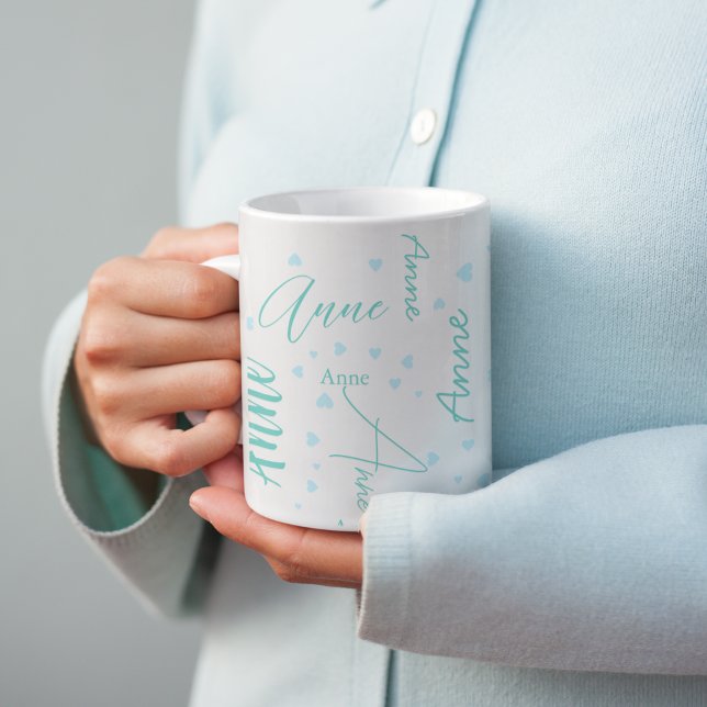 Taza De Café Anne romántica (nombre personalizado) delicados co (Subido por el creador)