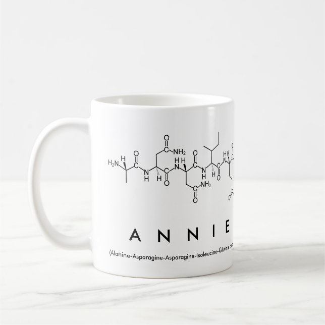 Taza De Café Annie peptide name mug (Izquierda)