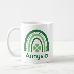 Taza De Café Annysia Name Clover Boho Rainbow
