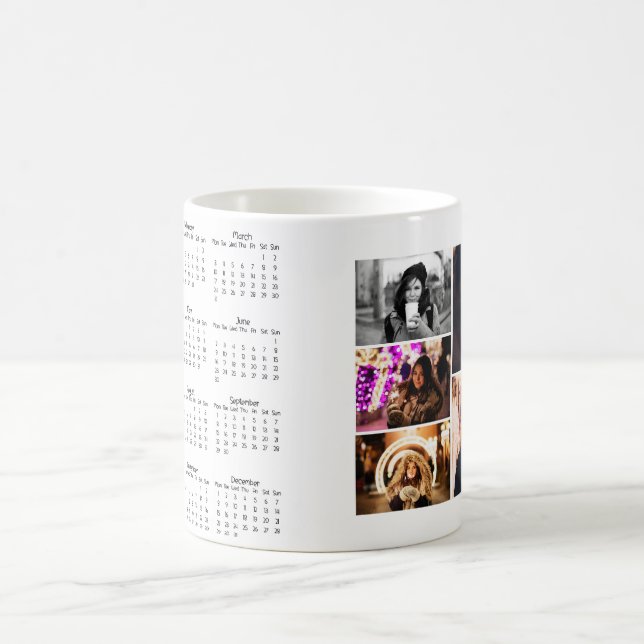 Taza De Café Año 2025 Calendario 5 Collage de fotos (Centro)