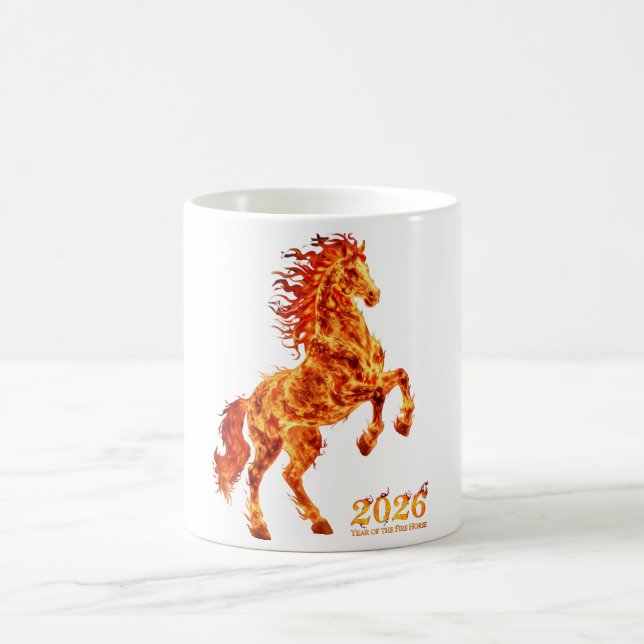 Taza De Café Año 2026 del Caballo de Fuego (Centro)