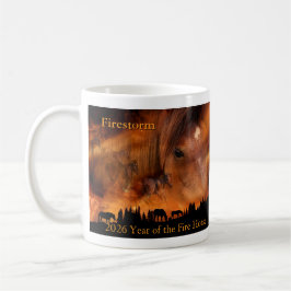 Taza De Café Año 2026 del Caballo de Fuego - Tormenta de Fuego