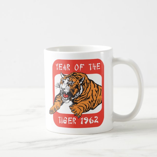 Taza De Café Año chino del regalo 1962 del tigre (Derecha)