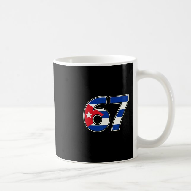 Taza De Café Año de cumpleaños número 67 de Cuby Flag (Derecha)