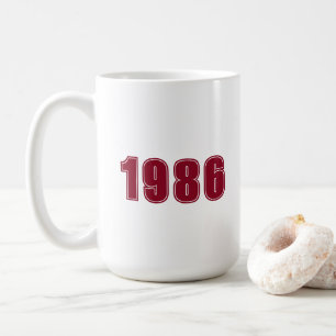 Taza De Café Año de cumpleaños, tipografía de moda personalizad
