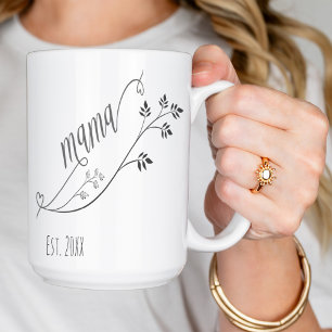 Taza De Café Año de escritura moderna de mamá establecido