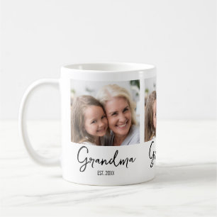 Taza De Café Año de establecimiento de la abuela con foto perso