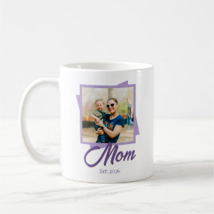 Taza De Café Año de establecimiento de mamá con foto personaliz