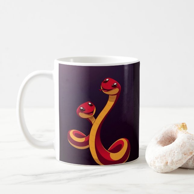 Taza De Café Año de la serpiente (foco de atención) (Con donut)