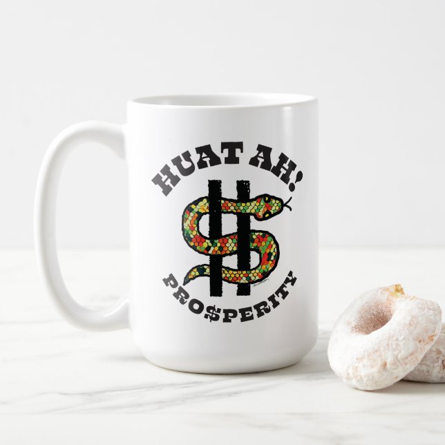 Taza De Café Año de la serpiente "¡Huat Ah!" (Con donut)