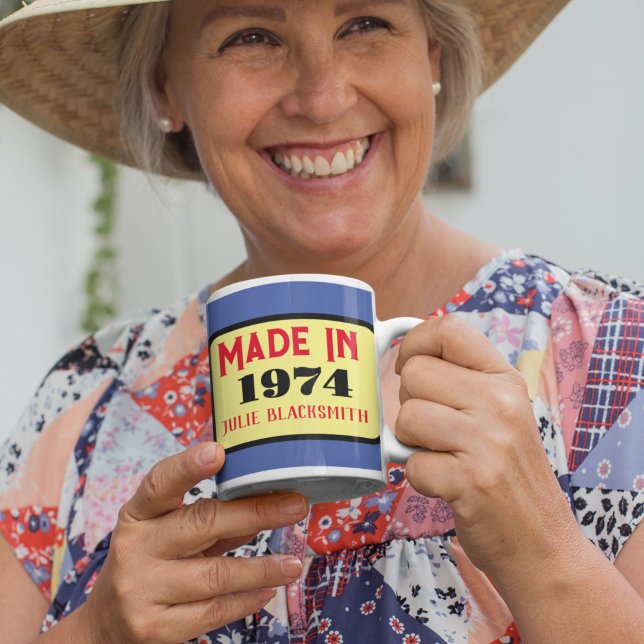 Taza De Café Año de nacimiento 1974 50 años de edad cincuenta a (Subido por el creador)