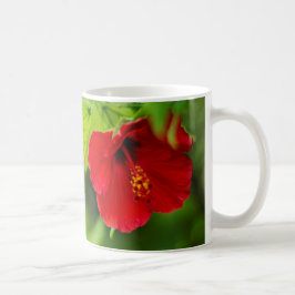Taza De Café Año de Viaje de Flor en Hawái Rojo Hibiscus