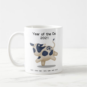 Taza De Café Año del animal Ox Cute Zodiac 2021