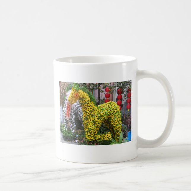 Taza De Café Año del caballo | 春 節 馬... Topiario chino de flore (Derecha)