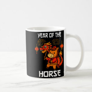 Taza De Café Año del Caballo Año Nuevo Lunar Chino Dragón 