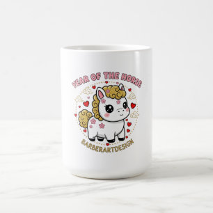 Taza De Café Año Lunar del Caballo 2026 Cofre Floral Cute