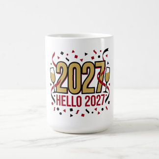Taza De Café Año Nuevo 2027 Hola Confeti