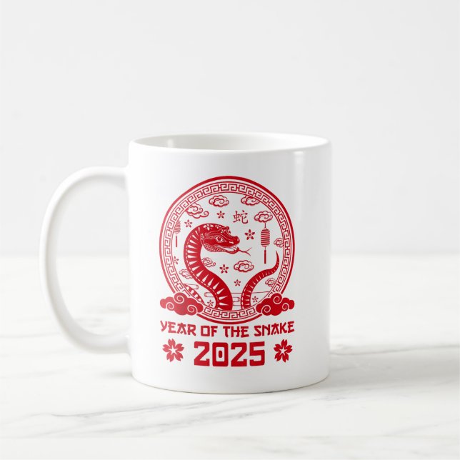 Taza De Café Año nuevo chino 2025 de la serpiente (Izquierda)