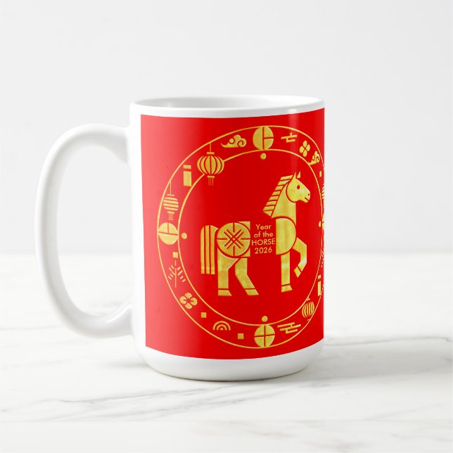 Taza De Café Año nuevo chino de oro 2026 (Izquierda)