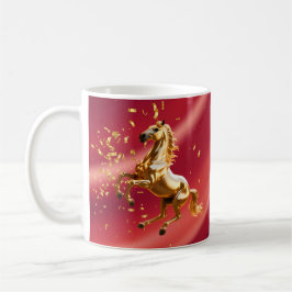 Taza De Café Año Nuevo Chino festivo personalizado rojo y dorad