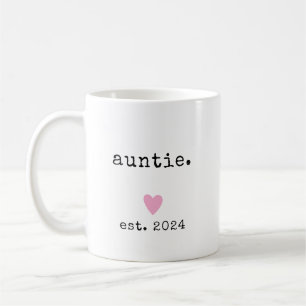 Taza De Café Año nuevo de la tía simple Personalizado del coraz