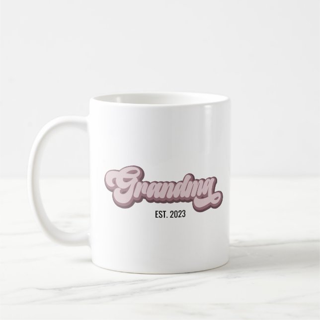 Taza De Café Año Personalizado de la abuela Purple Lavender (Izquierda)