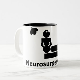 Taza de café anormal de la neurocirugía (blanco y