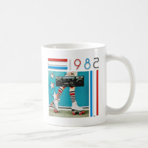 Taza De Café años 80 diseño retro de los pcteres de ruedas de