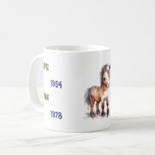 Taza De Café Años chinos del Caballo 1942 a 2026