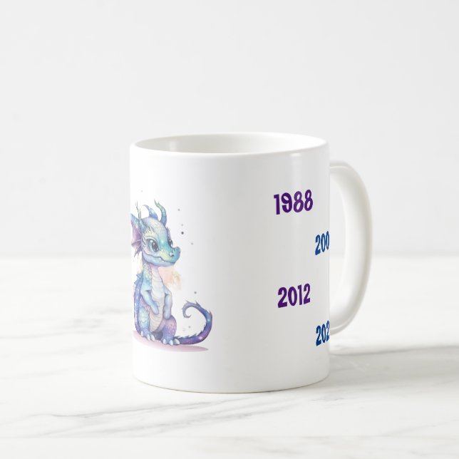 Taza De Café Años chinos del Dragón azul entre 1940 y 2024 (Anverso derecho)