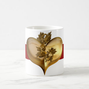 Taza De Café Años dorados   banda roja oscura