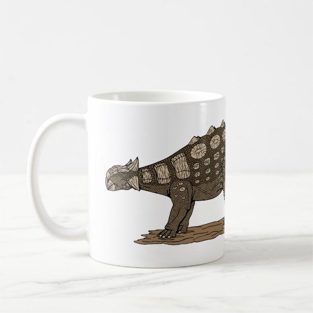Taza De Café Anquilosauro de dinosaurio cretáceo (Izquierda)