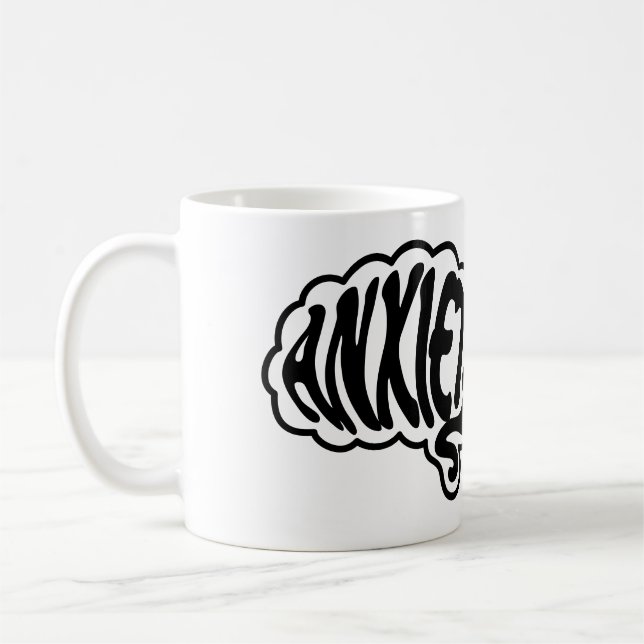 Taza De Café Ansiedad personalizable Cerebro (Izquierda)