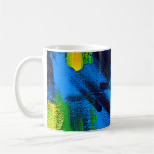 Taza De Café Antecedentes abstractos. Negro acrílico, amarillo,
