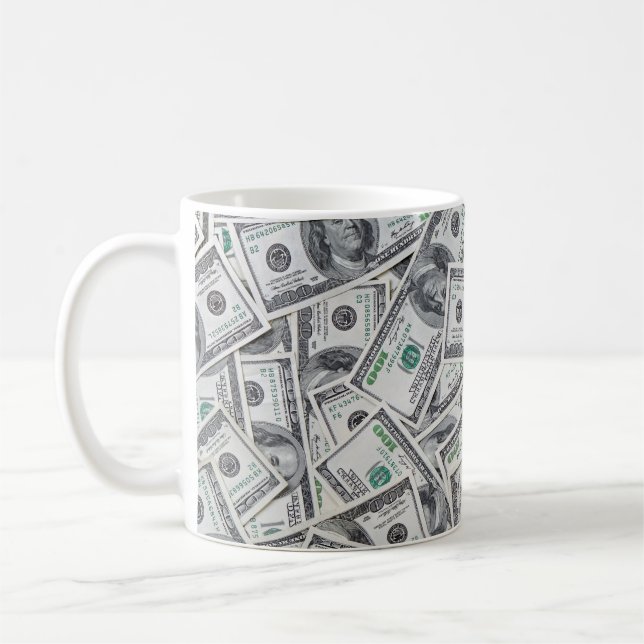 Taza De Café Antecedentes Billetes De 100 Dólares. (Izquierda)