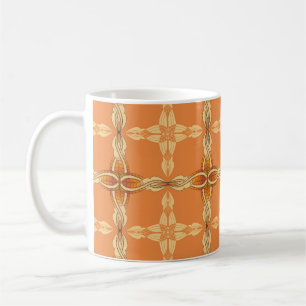 Taza De Café antecedentes de naranja con abstractabas de tribu