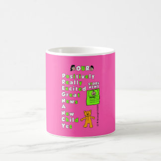 Taza De Café Antecedentes rosados Embarazo Acrónimo Chica Mug
