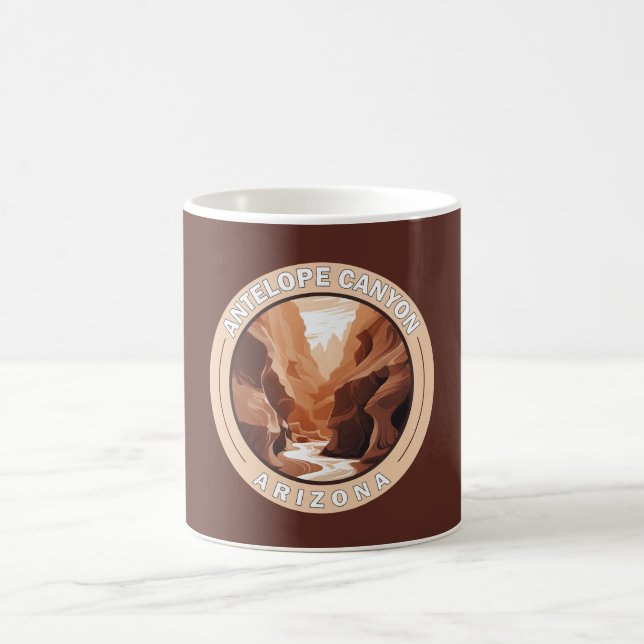 Taza De Café Antelope Canyon Arizona Insignia retro (Centro)
