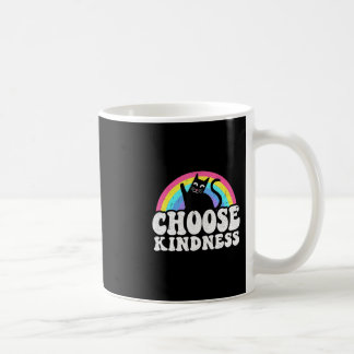 Taza De Café Anti Bullying Rainbow Peace Kind Hippie Cat Choose