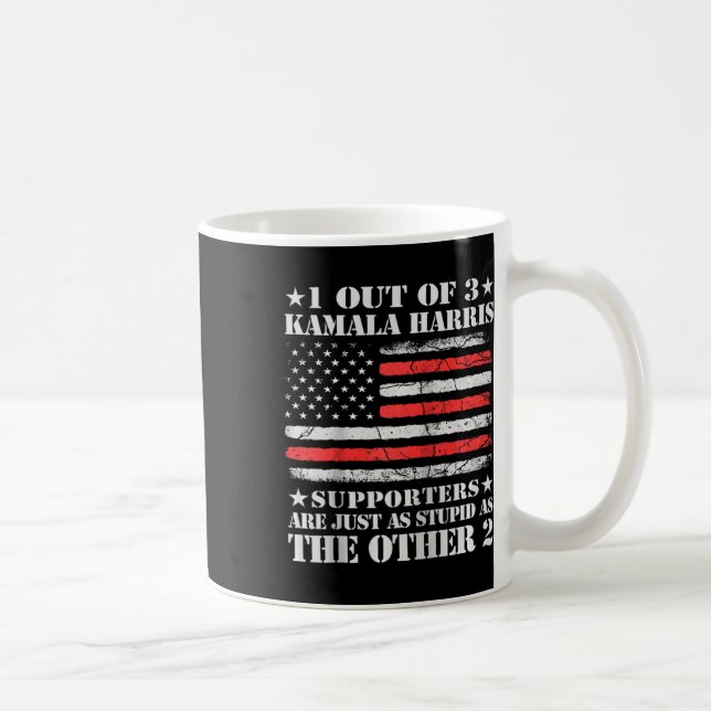 Taza De Café Anti Kamala Harris Estúpido Chiste Bandera Estadou (Derecha)