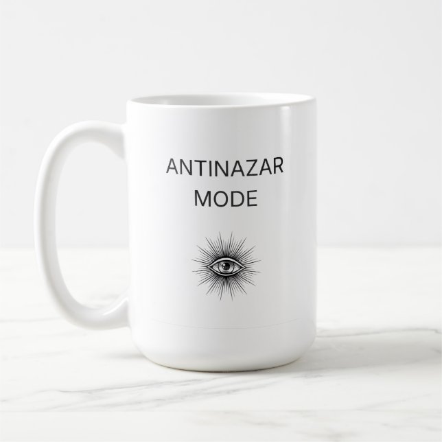 Taza De Café Anti Nazar Evil Eye Minimal Aesthetic Mug (Izquierda)