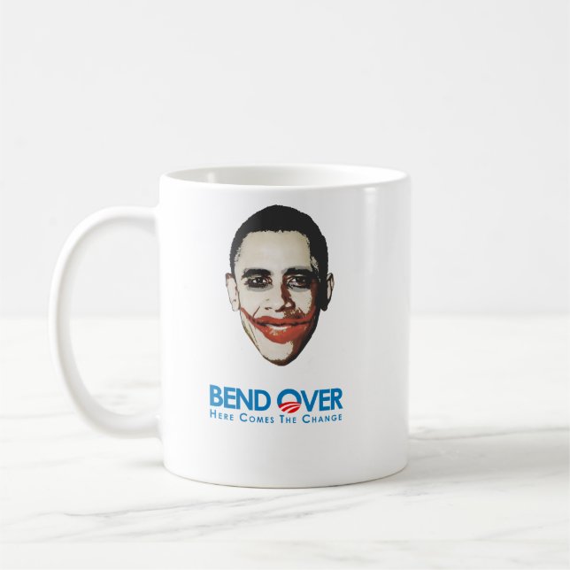 Taza De Café Anti-Obama - curva encima para el cambio (Izquierda)