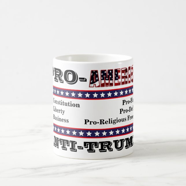 TAZA DE CAFÉ ANTI-TRUMP PRO-ESTADOS UNIDOS (Centro)