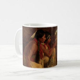 Taza De Café Antigua Americana Nativa, Cazando Ciervos de Couse
