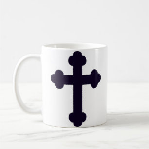 Taza De Café Antigua cruz cristiana púrpura