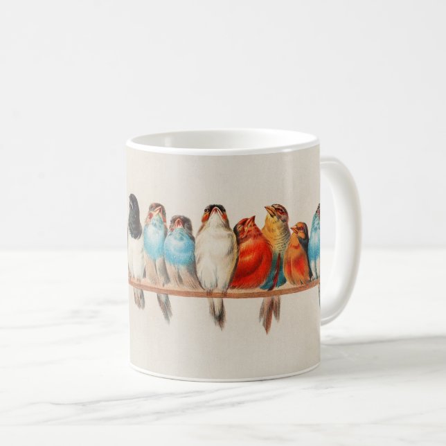 Taza De Café Antigua Perca de las Aves Hector Giacomelli (Anverso derecho)