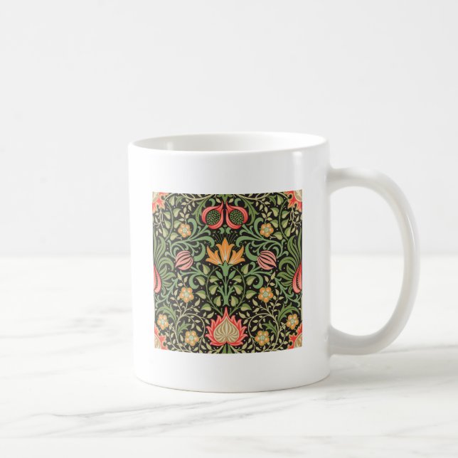 Taza De Café Antigüedad floral persa William Morris (Derecha)